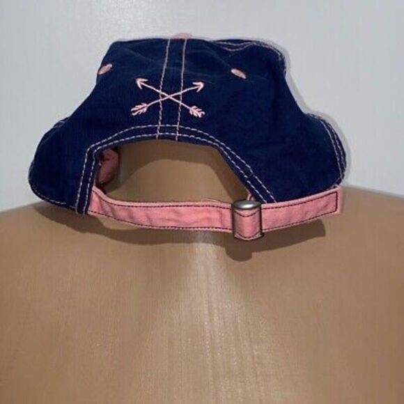 Simply Southern Women's Pink Blue Keep It Preppy Sea Turtle Strap Back Cap OS - Picture 3 of 8